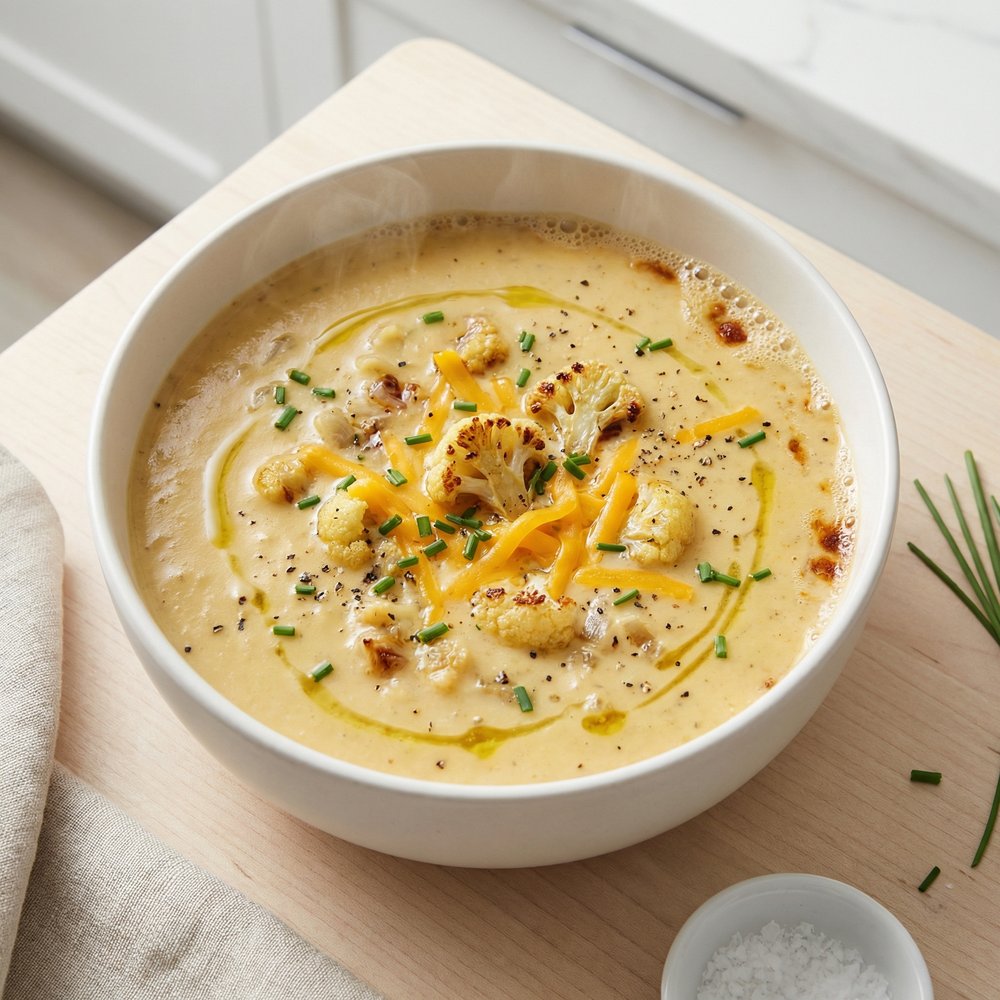 Cheddar Cauliflower Cream Soup