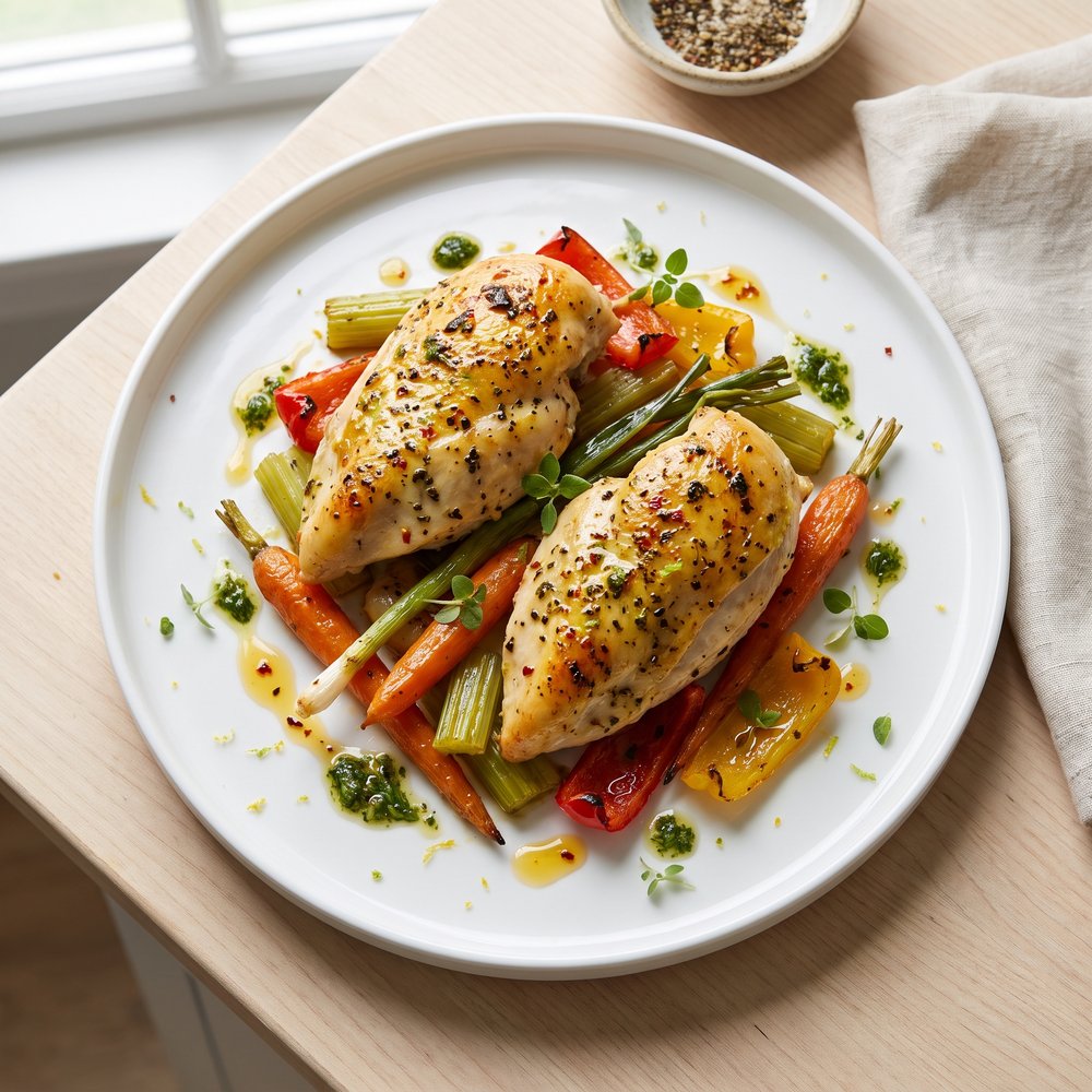 Roasted Chicken Breasts with Mixed Vegetables
