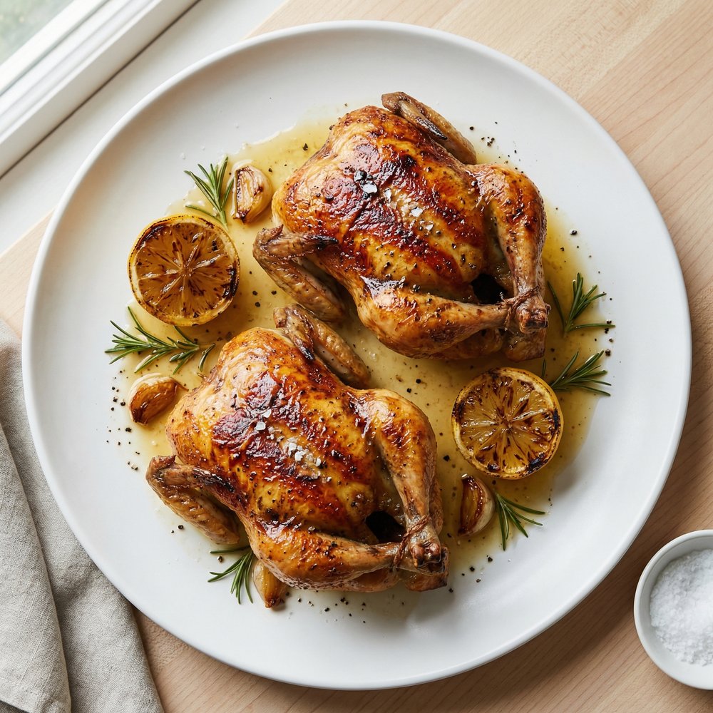 Cornish Game Hens with Garlic and Rosemary