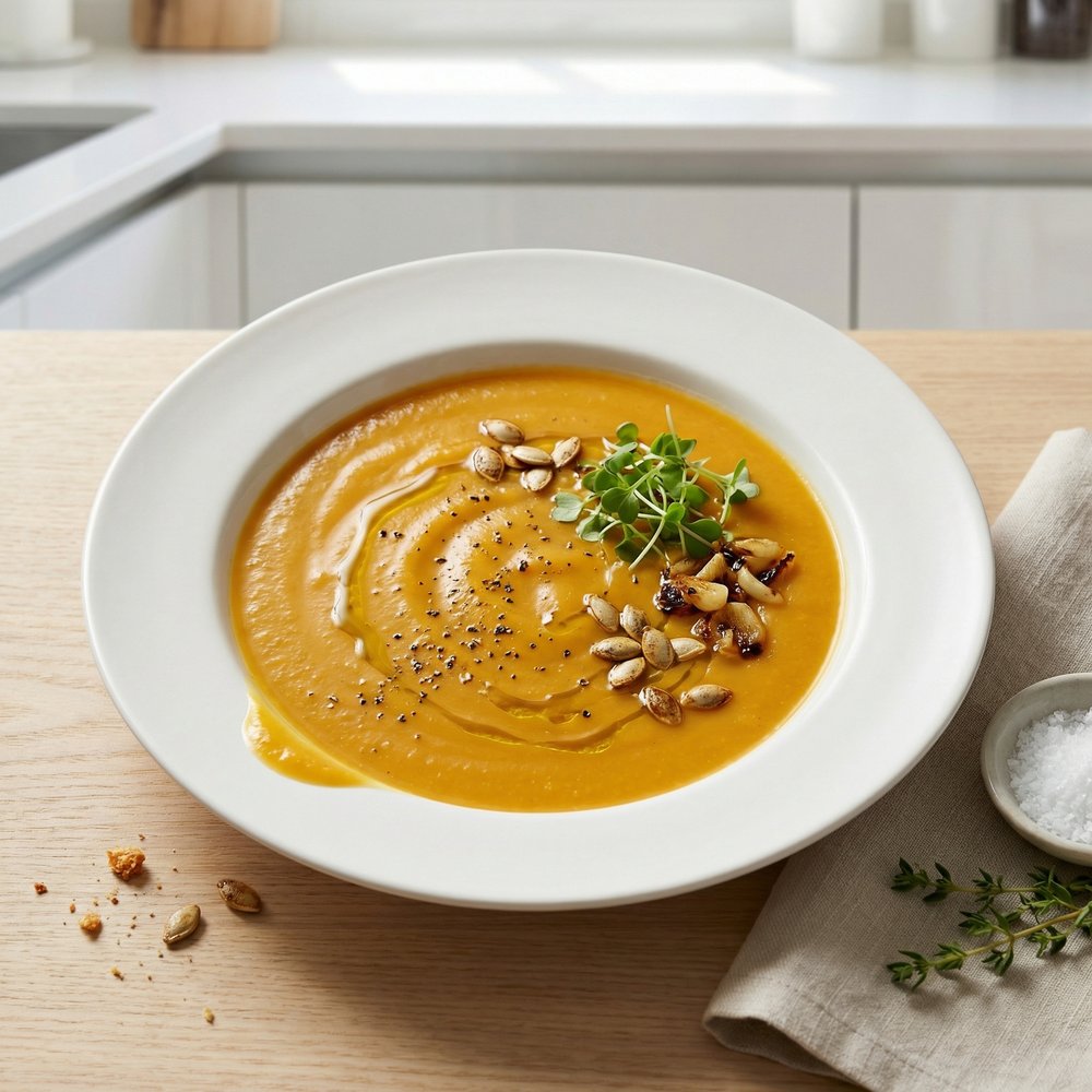 Creamy Butternut Squash Soup with Almond Milk (Vegan)