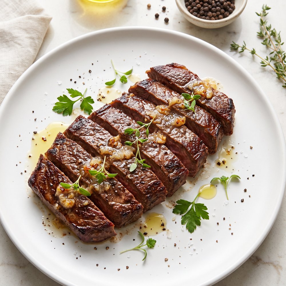 Roasted Garlic Flat Iron Steak