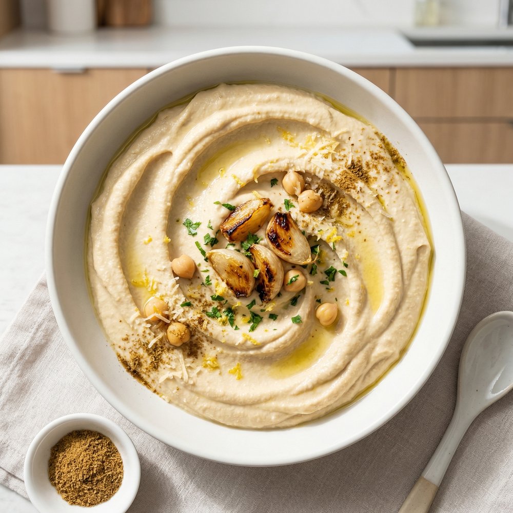 Roasted Garlic and Parmesan Hummus
