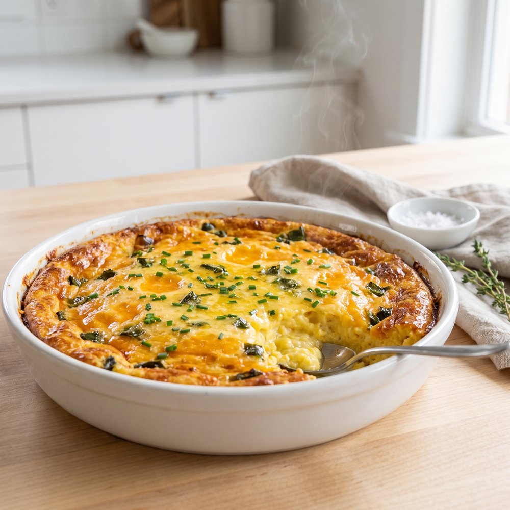 Roasted Poblano Corn Custard