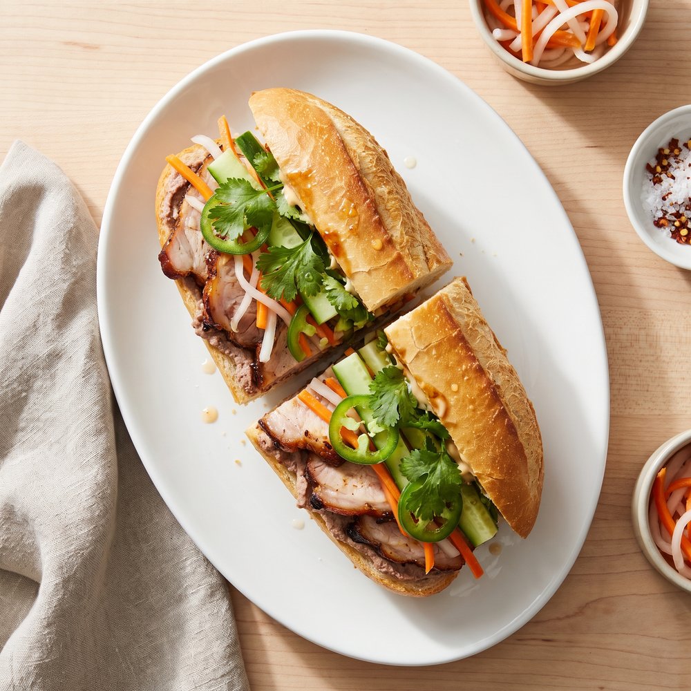 Roasted Pork Bánh Mì (Vietnamese Sandwich)