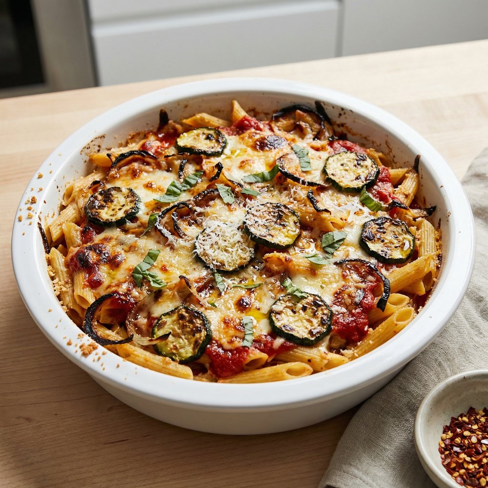 Baked Zucchini and Pasta Casserole