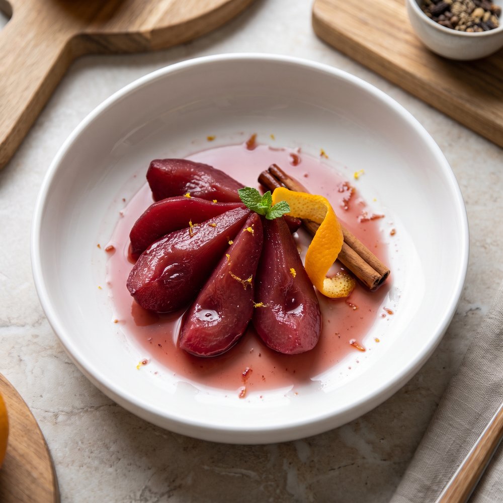 Rode Wijn Stoofperen (Dutch Red Wine Poached Pears)