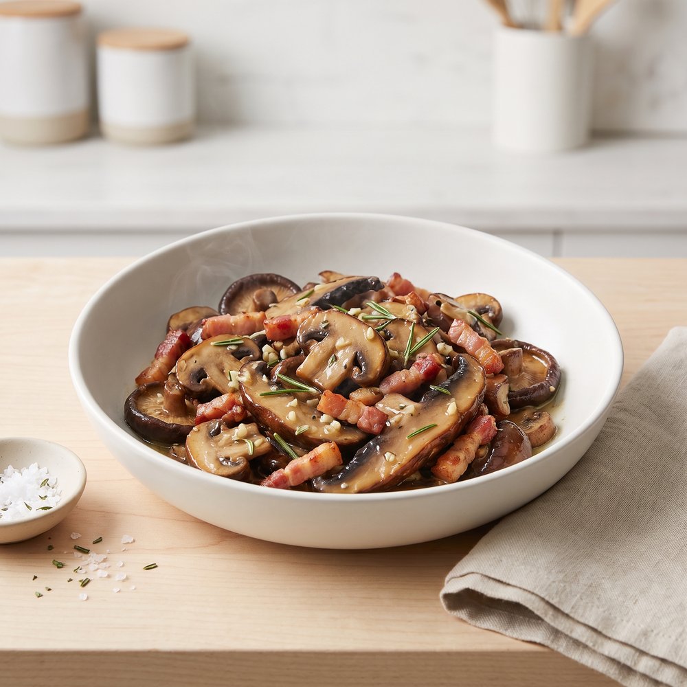 Rosemary-Garlic Sautéed Mushrooms with Bacon