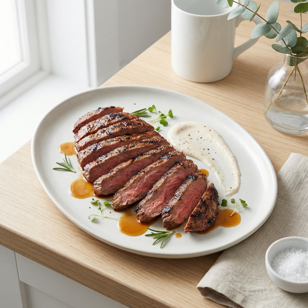 Marinated Flank Steak with Horseradish Cream