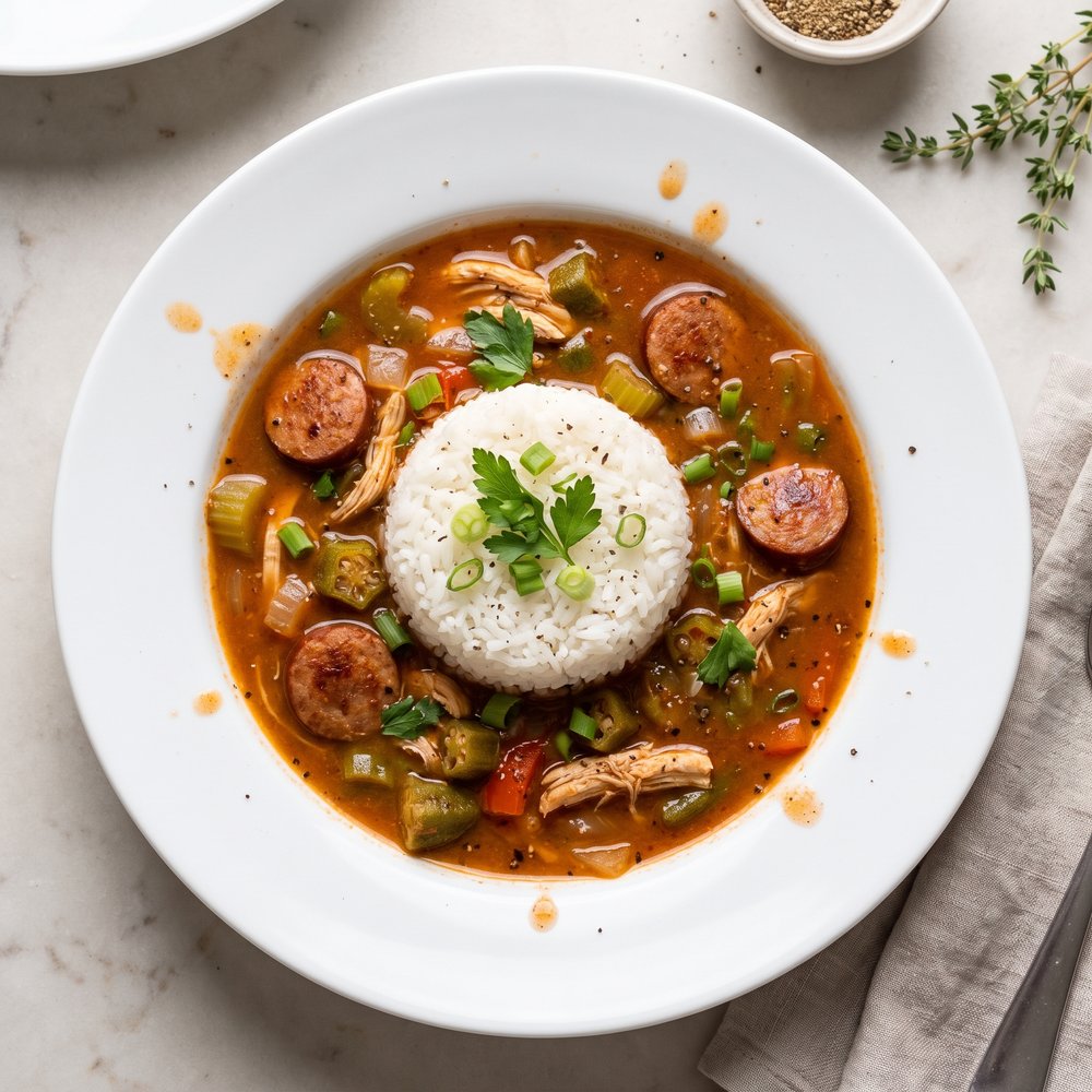 Roux-Free Chicken and Andouille Gumbo