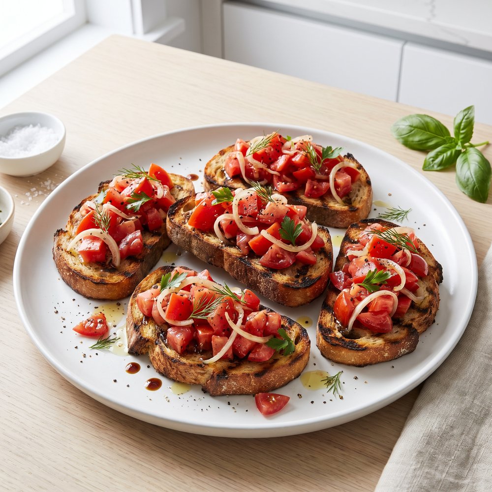 Russian Tomato Salad Bruschetta