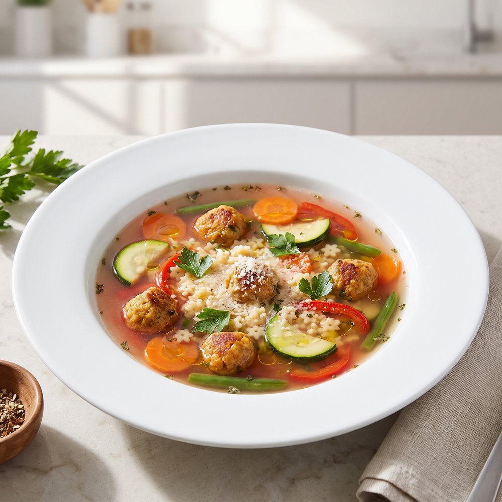 Rustic Italian Meatball Soup