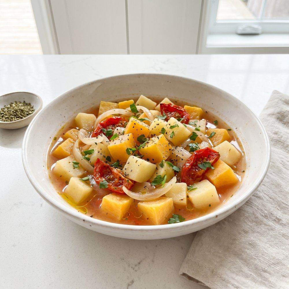 Rustic Stewed Potatoes with Rutabaga
