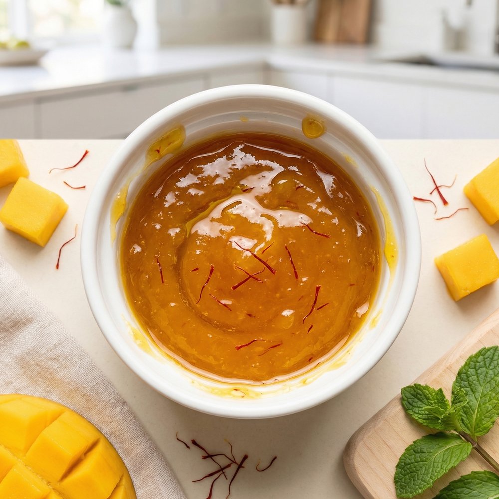 Saffron-Kissed Mango Preserve