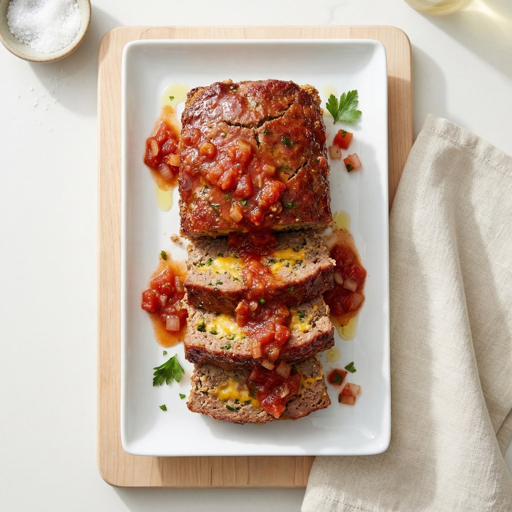 Simple Salsa-Studded Meatloaf