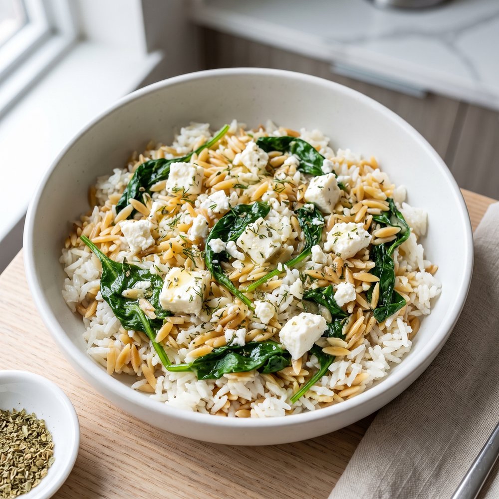 Sarah's Feta and Spinach Rice Pilaf