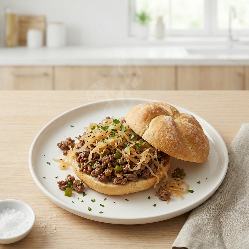 Polish-Style Sloppy Joes with Sauerkraut