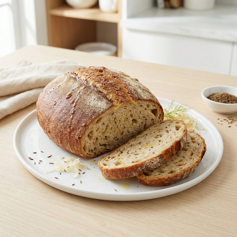 Tangy Sauerkraut and Onion Loaf