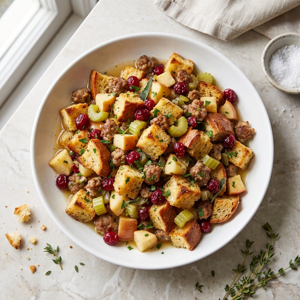 Sausage, Apple & Cranberry Holiday Stuffing
