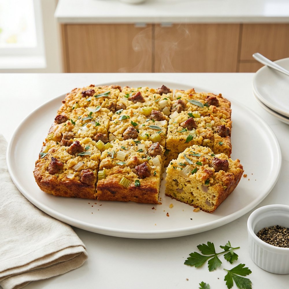 Festive Cornbread and Sausage Dressing