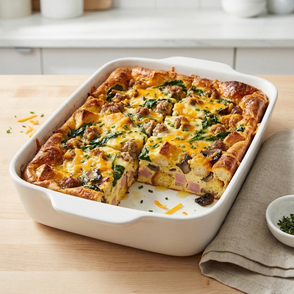 Hearty Breakfast Strata Bake