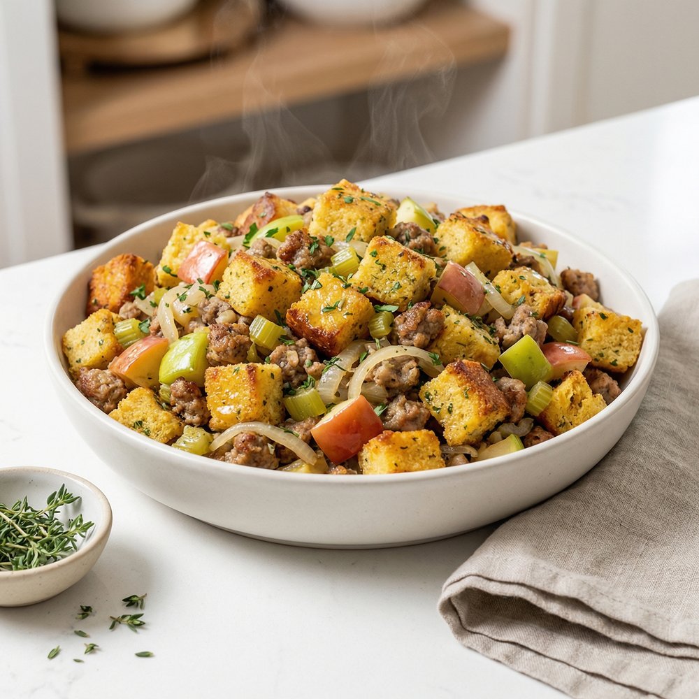 Apple and Sausage Bread Stuffing