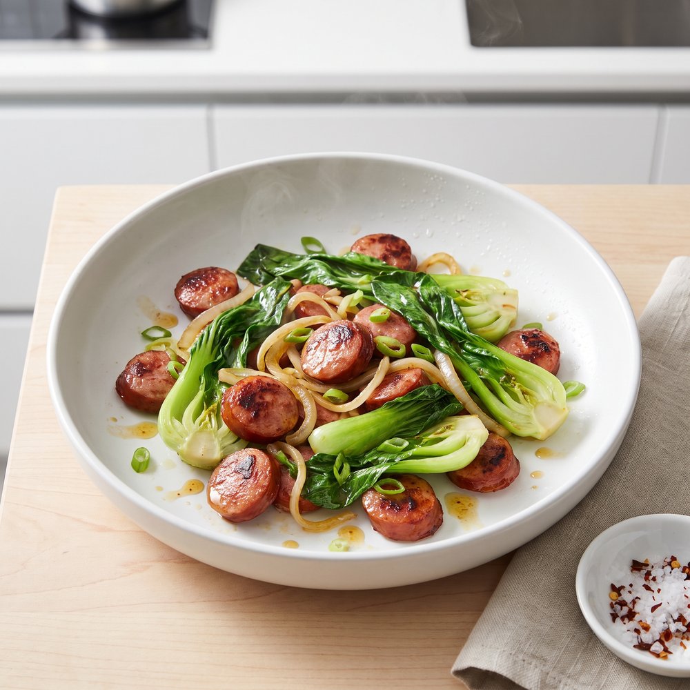 Sausage and Bok Choy Stir-Fry