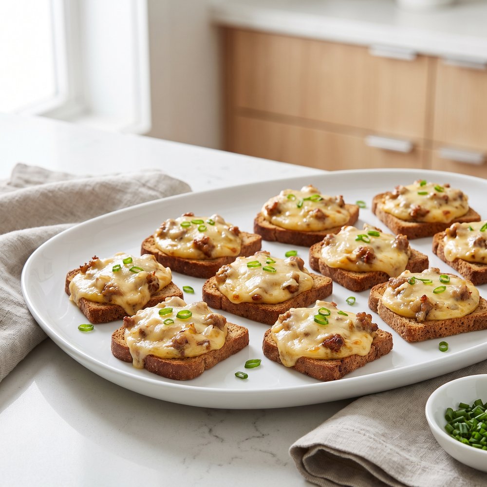 Sausage and Cheese Rye Bites