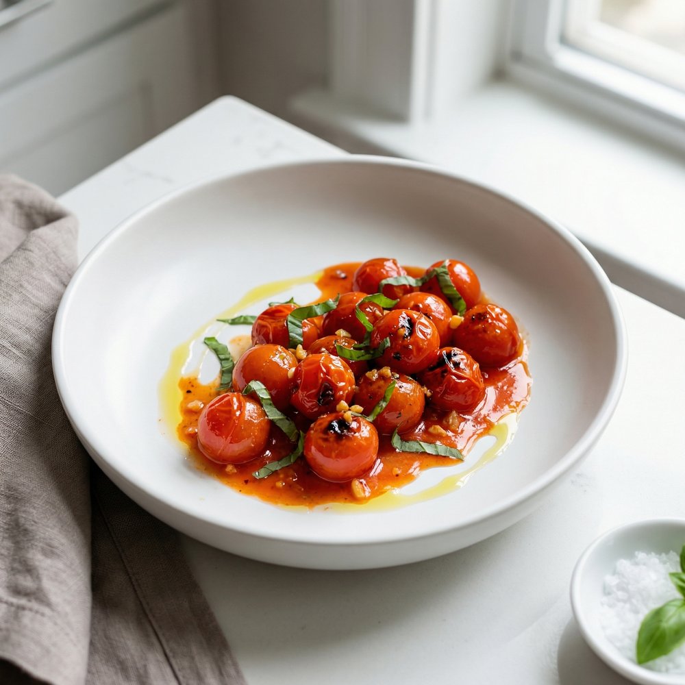 Sautéed Cherry Tomatoes with Garlic and Basil
