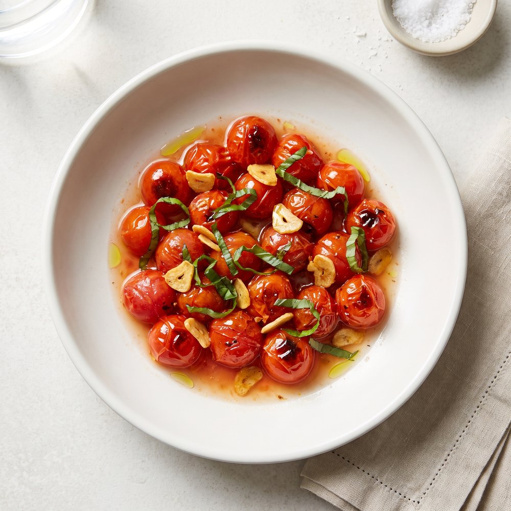Sautéed Cherry Tomatoes with Garlic and Basil