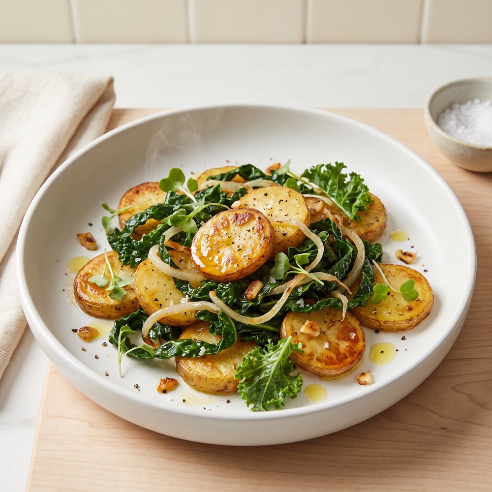 Sauteed Potatoes with Kale