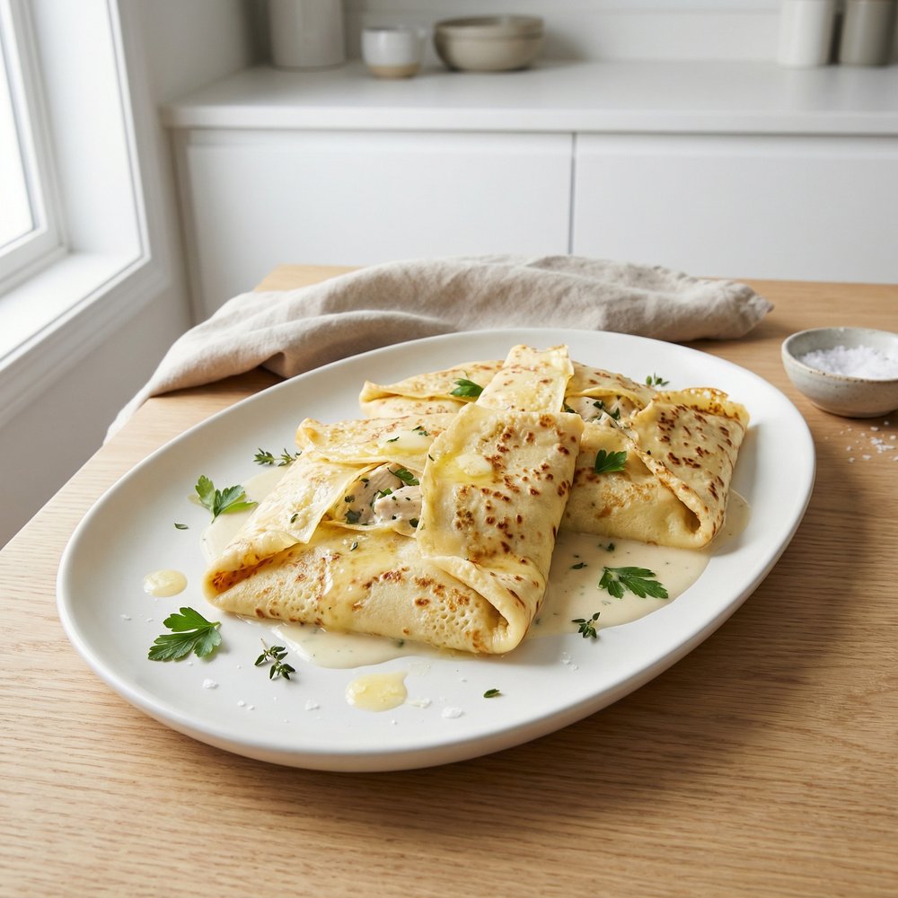 Weeknight Chicken Herb Crêpes