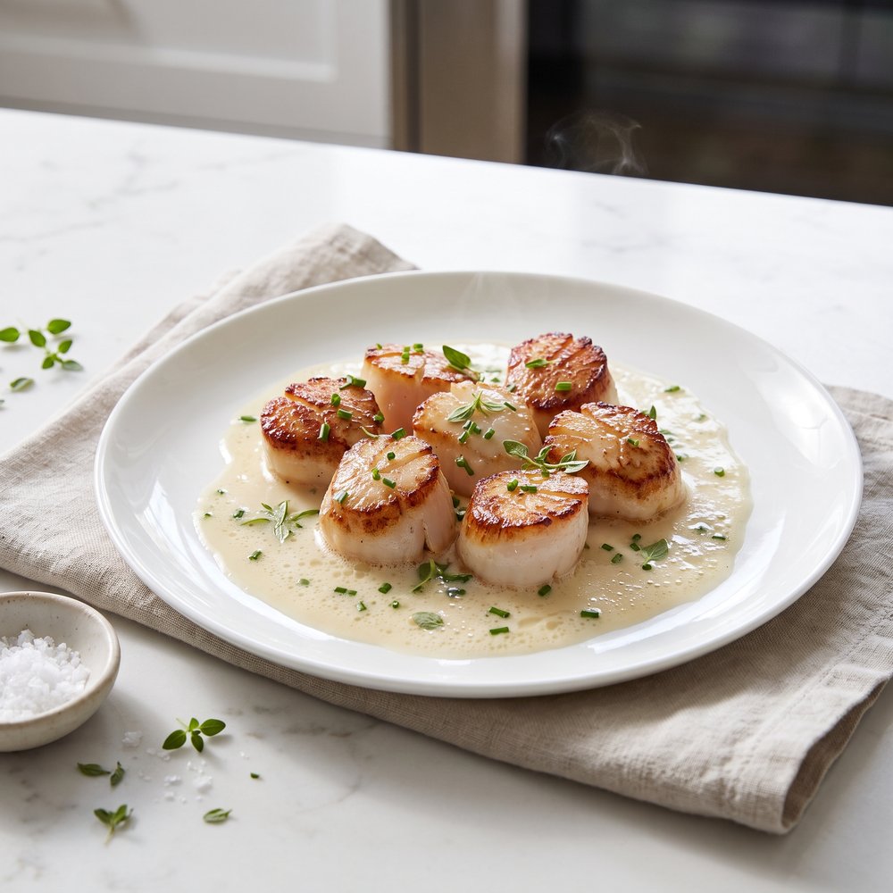 Scallops with White Wine Sauce