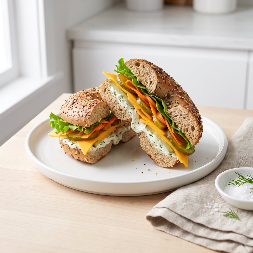 School Lunch Bagel Sandwich
