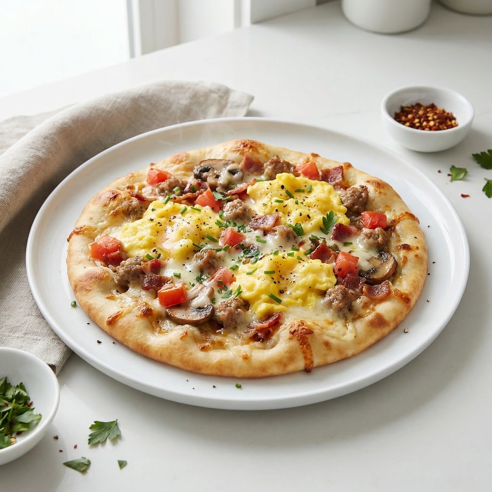 Morning Flatbread Egg Pizza