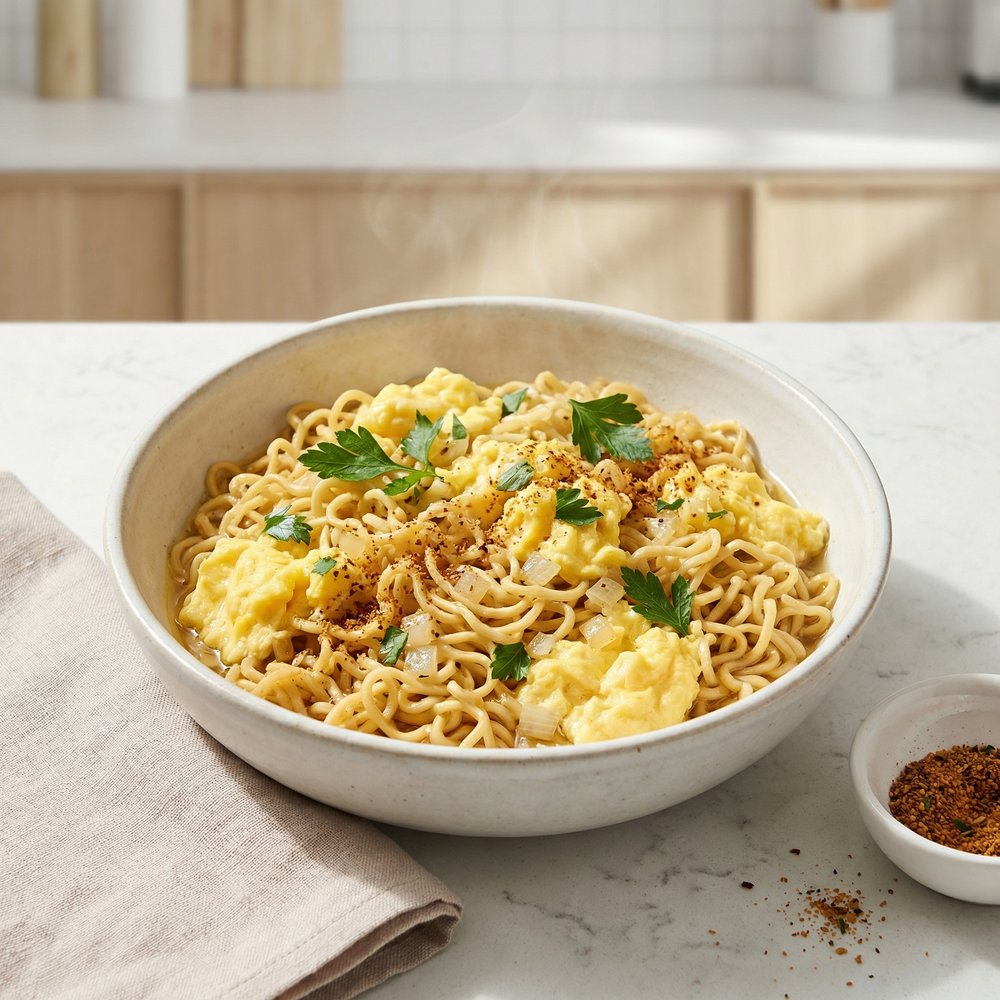 Scrambled Eggs with Ramen Noodles