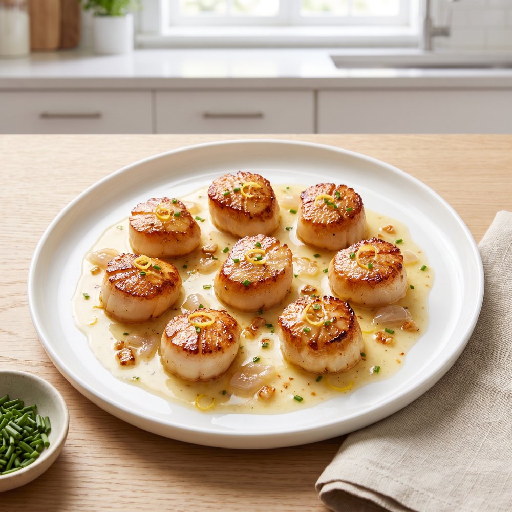 Sea Scallops in Lemon-White Wine Sauce