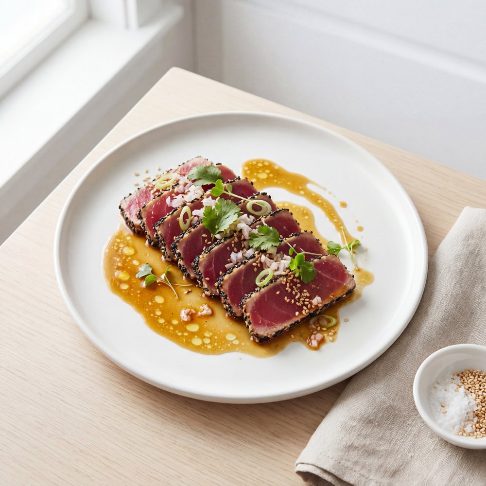 Seared Tuna with Wasabi-Butter Sauce