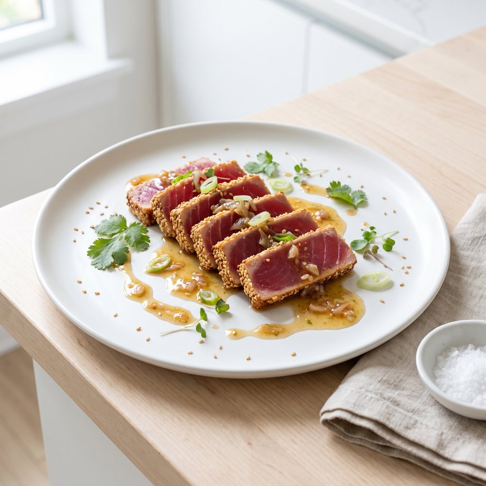 Seared Tuna with Wasabi-Butter Sauce