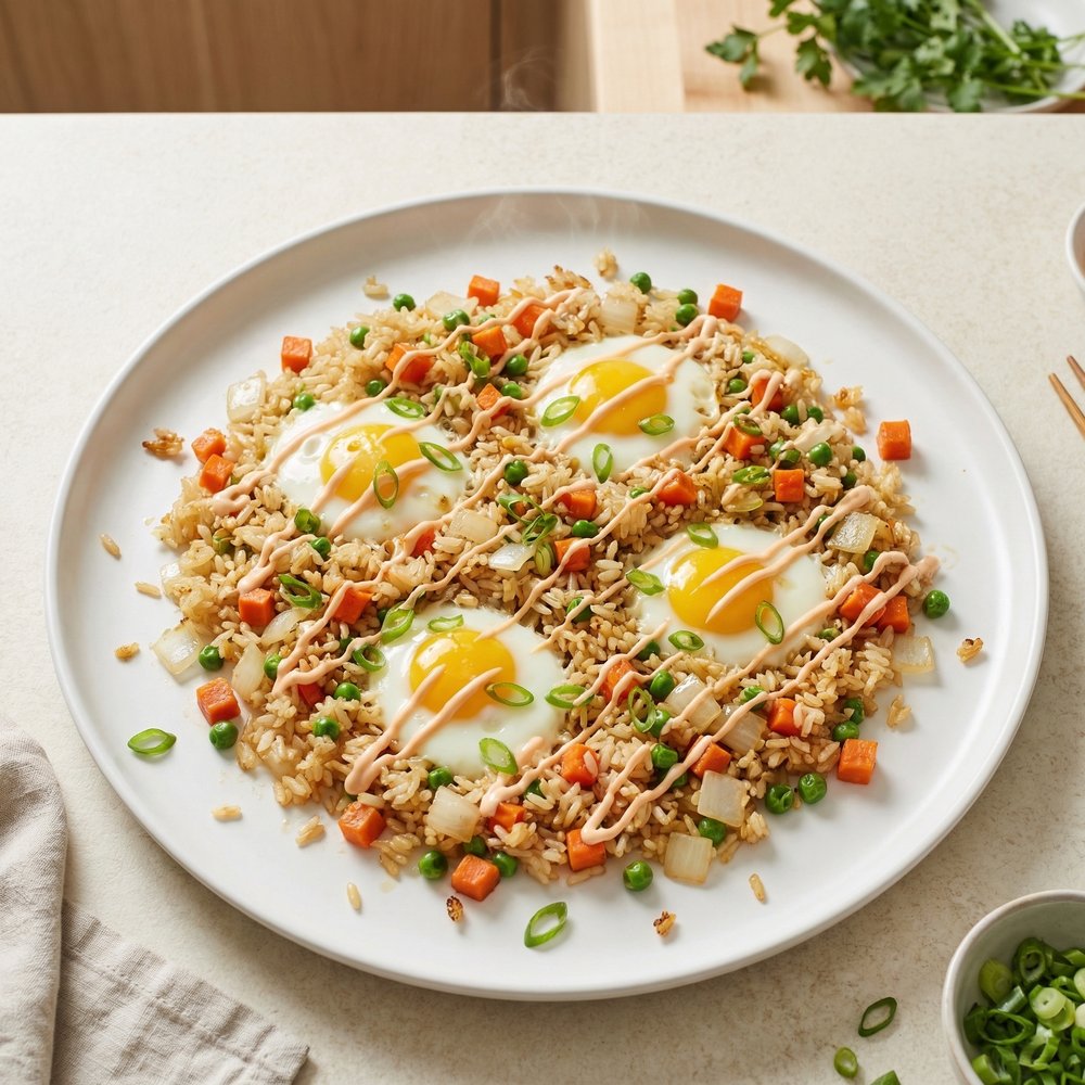 Oven-Baked Sheet Pan Rice with Veggies and Egg