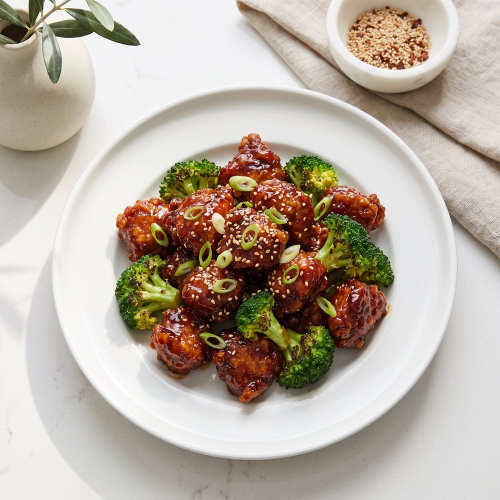 Sheet Pan General Tso's Chicken and Broccoli