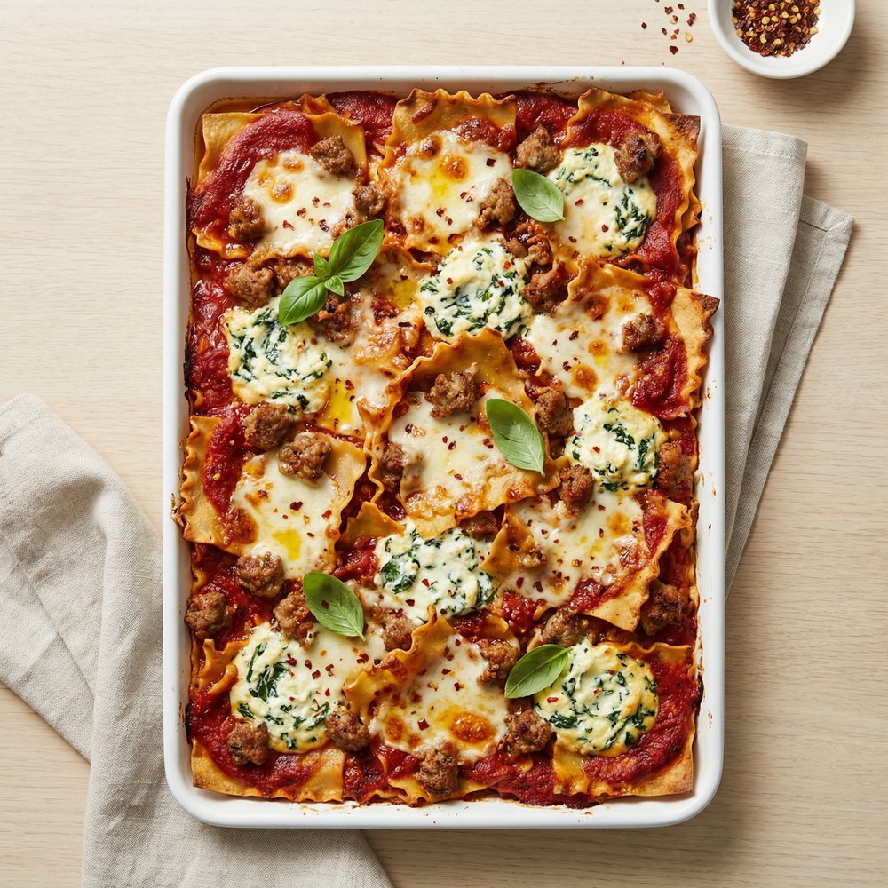 Crispy-Edged Sheet Pan Lasagna Bake