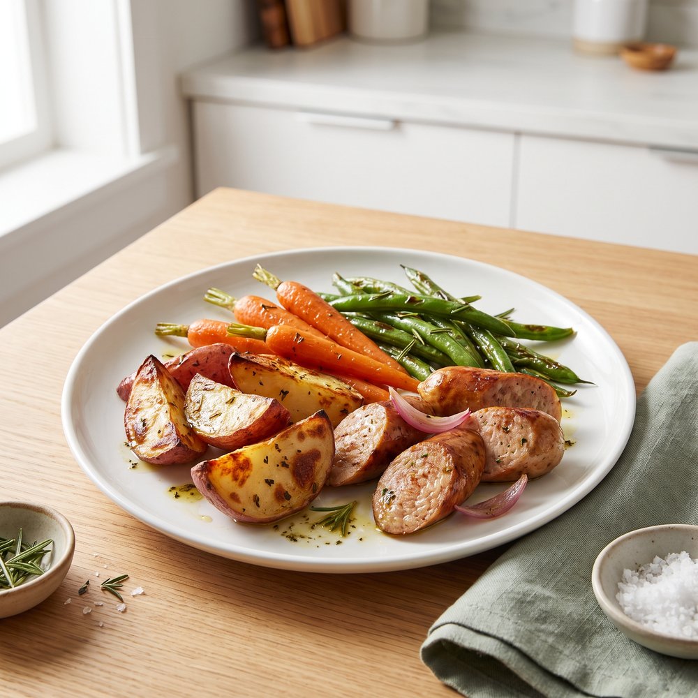 Sheet Pan Supper with Chicken Apple Sausage