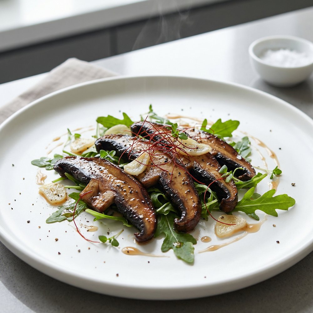 Sautéed Portobello with Wilted Arugula