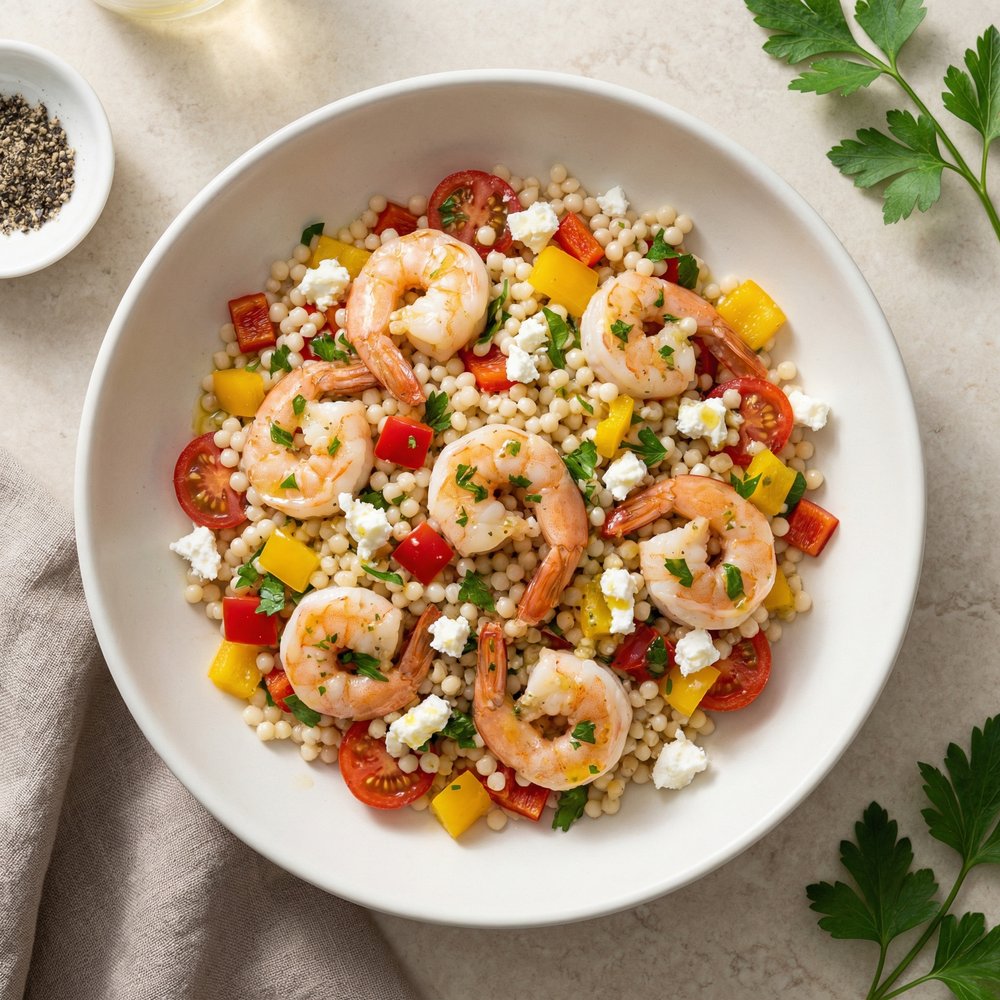 Couscous Salad with Shrimp and Feta