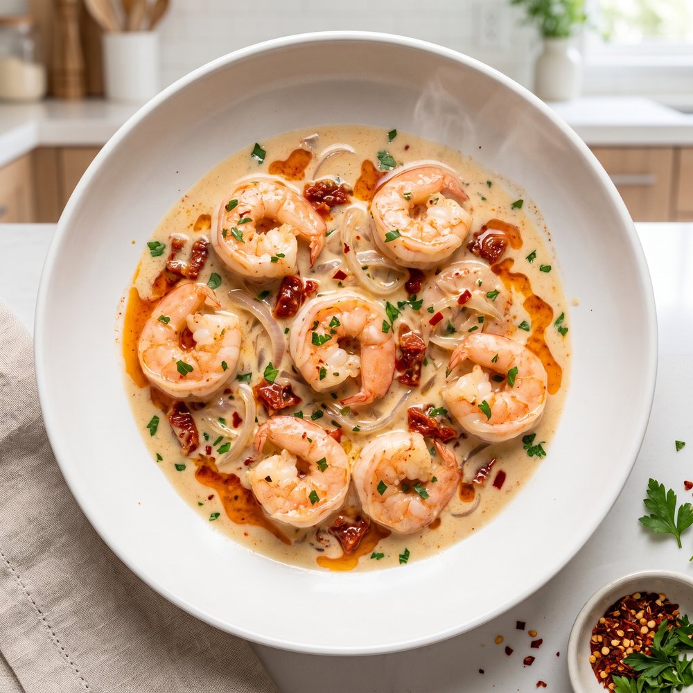 Shrimp in Creamy Cognac Sauce