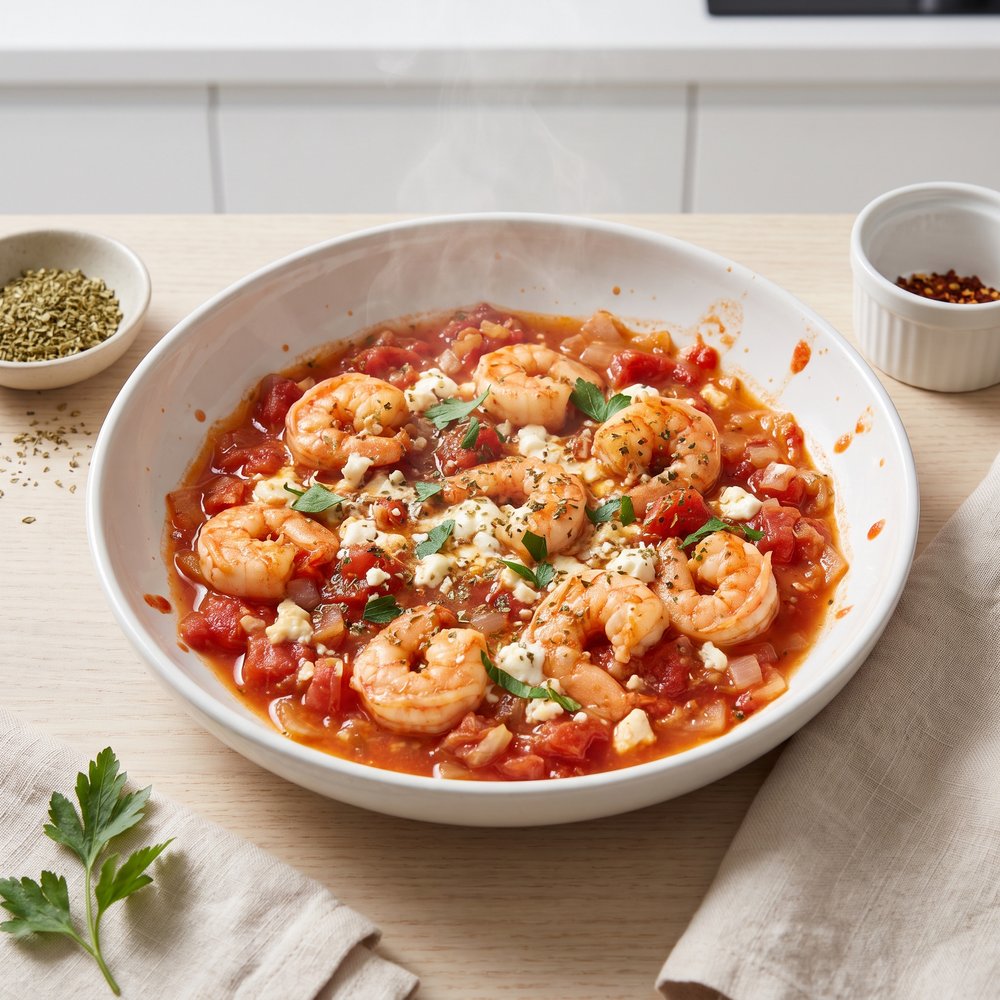 Shrimps Saganaki (Greek Recipe)