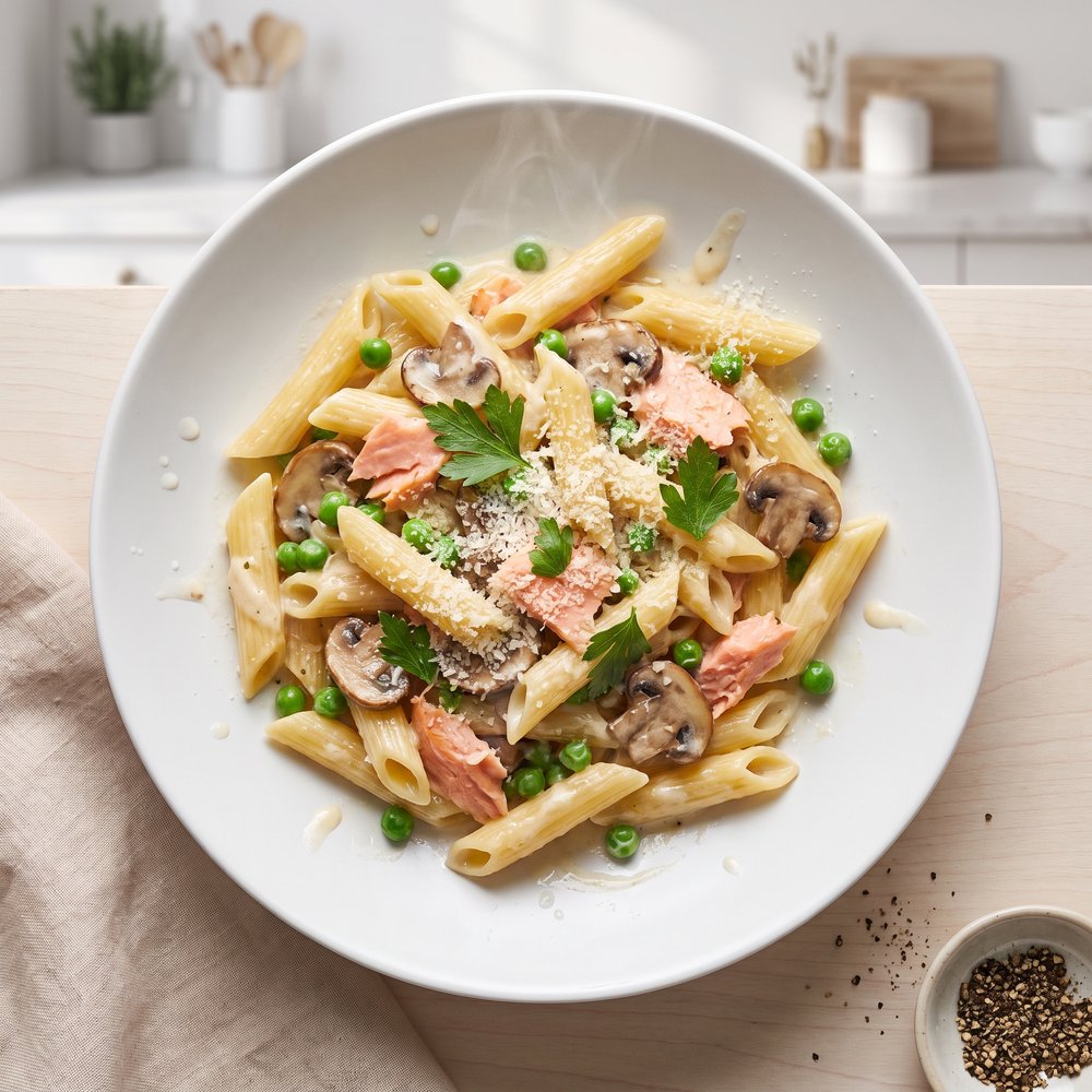 Silky Smoked Salmon Penne with Romano