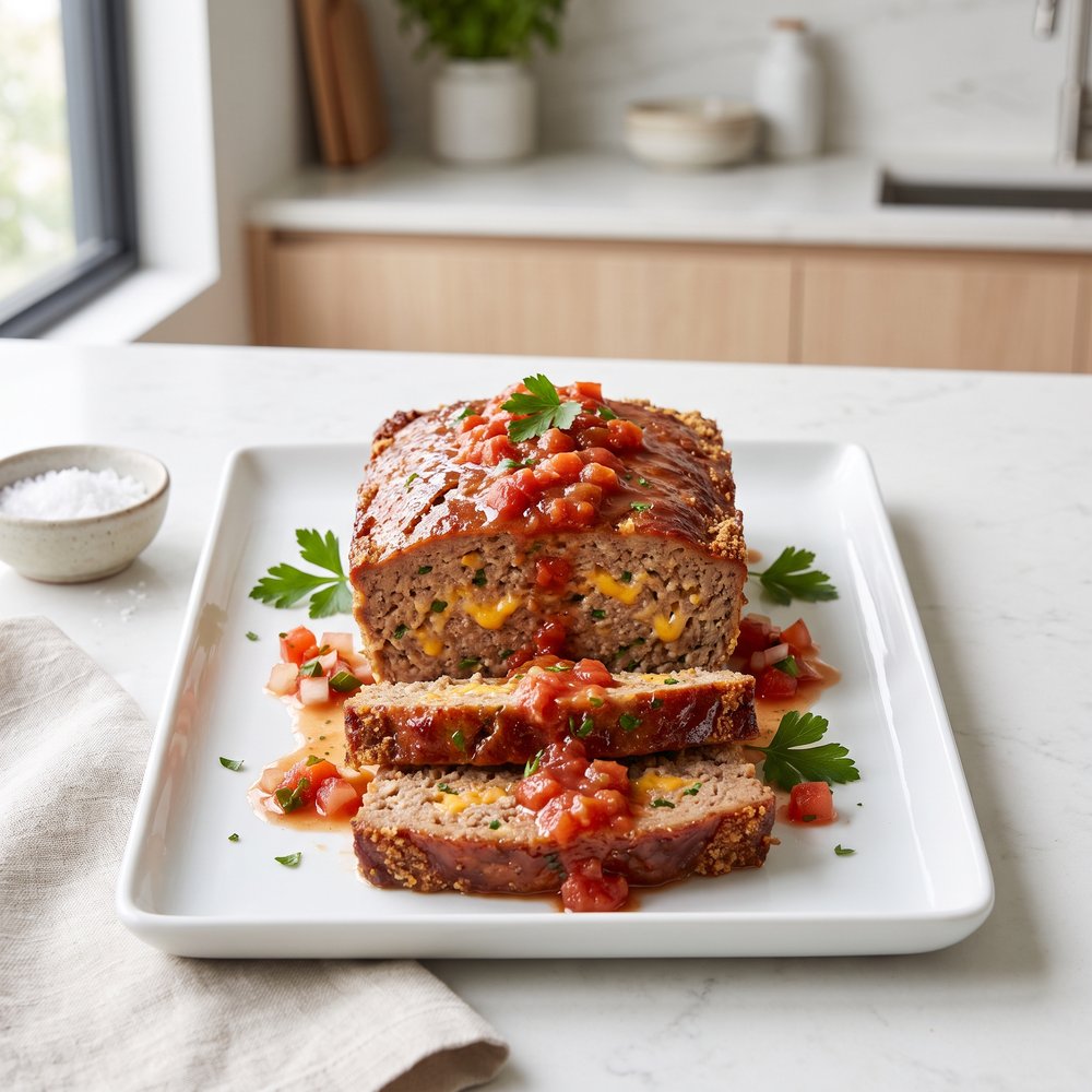 Simple Salsa-Studded Meatloaf