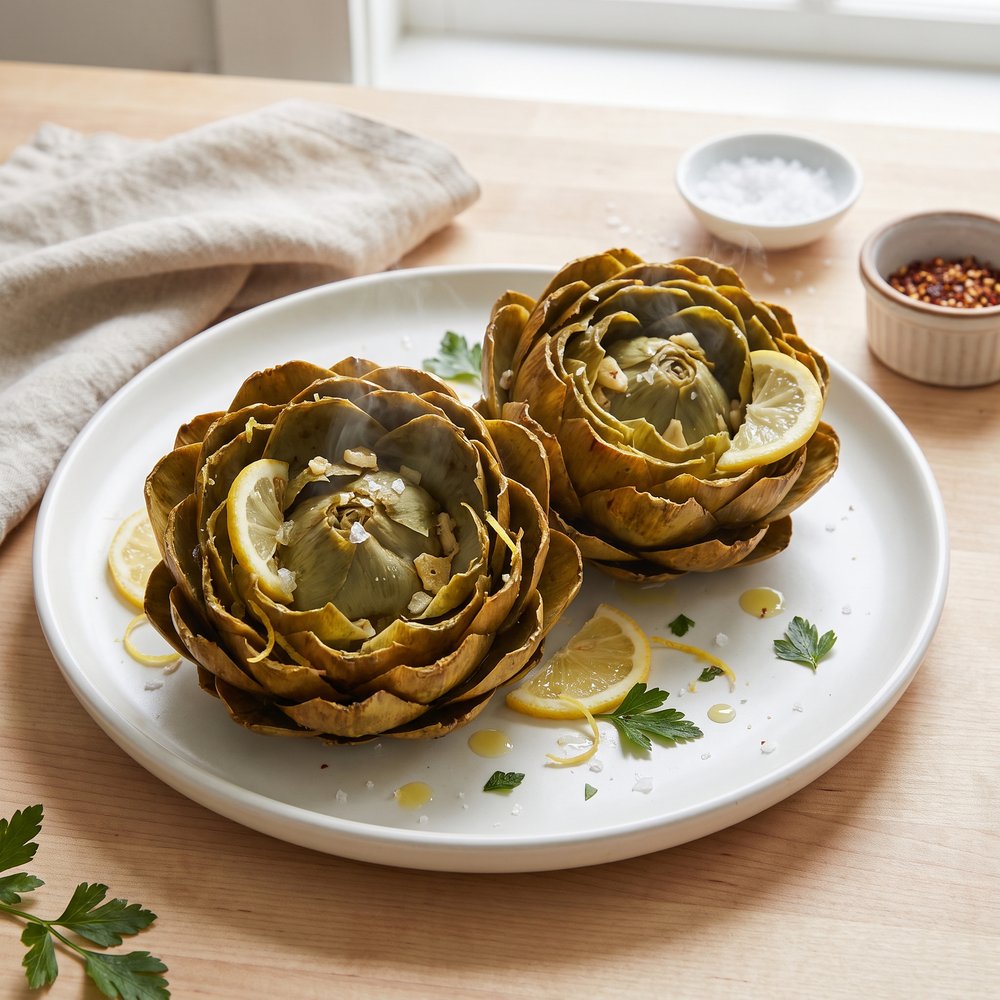 Simply Roasted Artichokes
