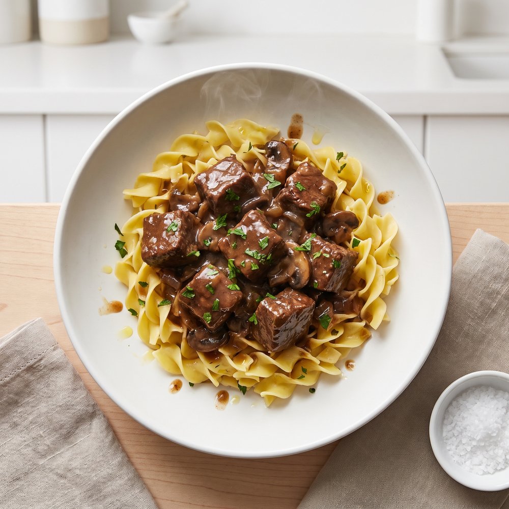 Sirloin Tips with Noodles